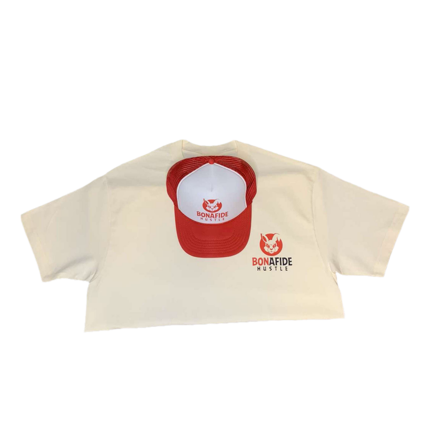 Cream and Red Mens T-Shirt